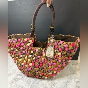 Sun N Sand Stylish Multicolored Woven Tote Bag Beach bag
